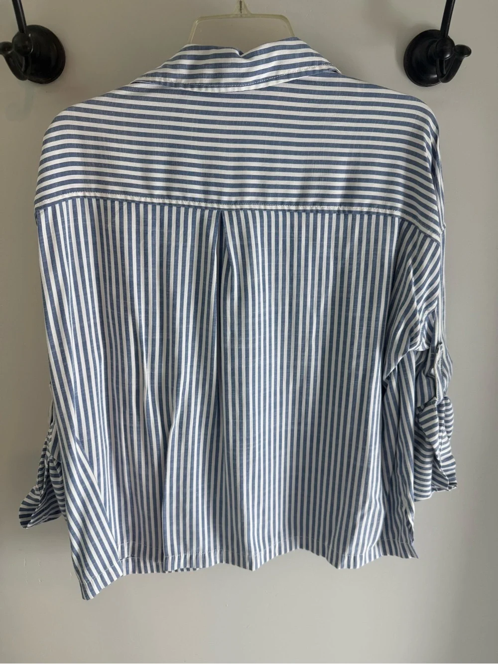 Max Studio Blue and White Striped Shirt - Relaxed Fit